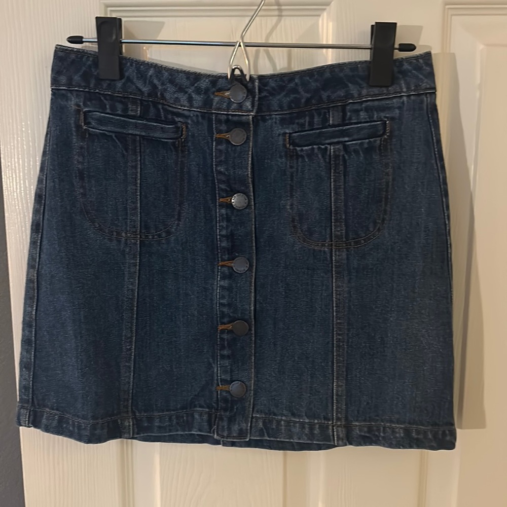 Denim button up mini jean skirt - Vanilla Star (size 7)